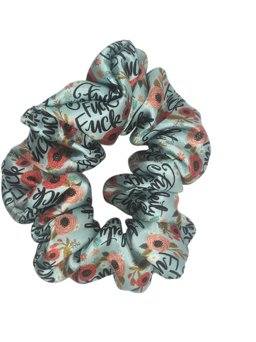 Satin Hair Scrunchie Adult Humor Print